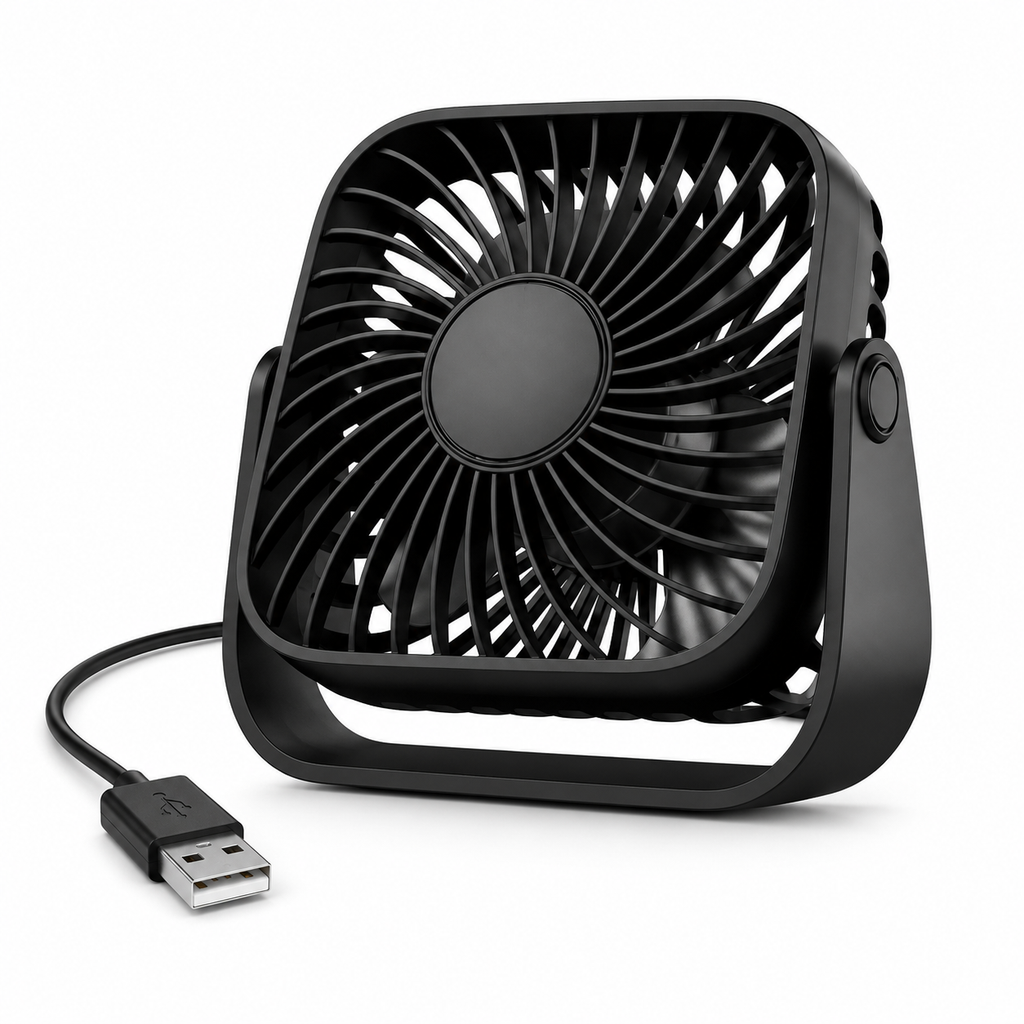 Mini Ventilateur de Bureau USB 360° – 3 Vitesses | Canicule
