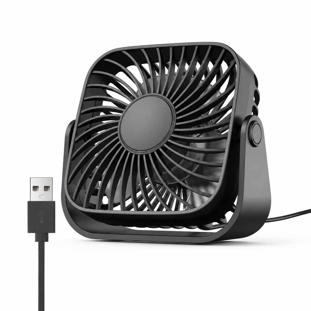 Mini Ventilateur de Bureau USB 360° – 3 Vitesses | Canicule