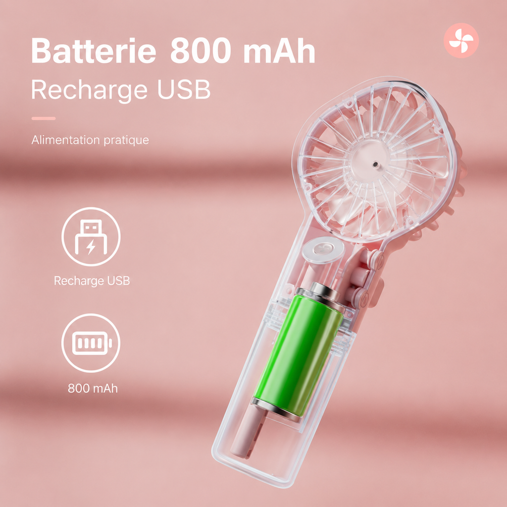 Ventilateur Brumisateur Portable Rechargeable | Canicule