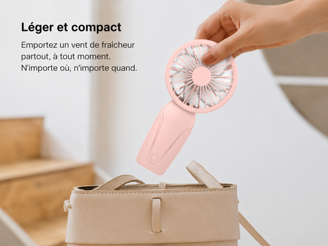Mini Ventilateur de Poche USB Rechargeable | Canicule