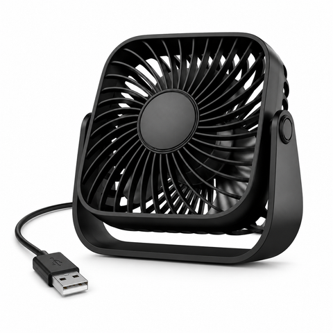 Mini Ventilateur de Bureau USB 360° – 3 Vitesses | Canicule